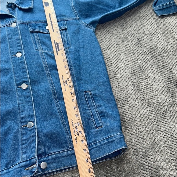 Shein Jean Jacket Denim Size L Not Your Girl Boom Boom Comic Pop Cotton/Poly - Picture 9 of 12